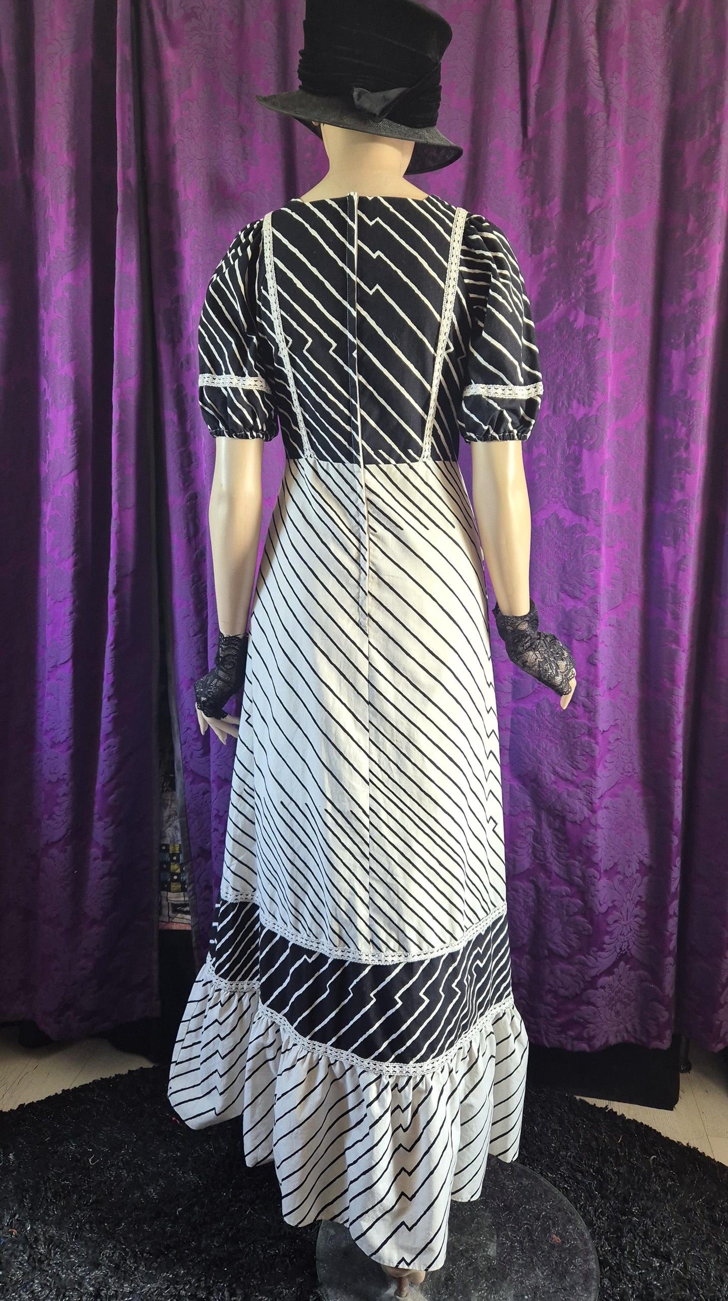 Vintage 1970s Kaisu Heikkilä Oy Cotton Stripe Maxi Dress