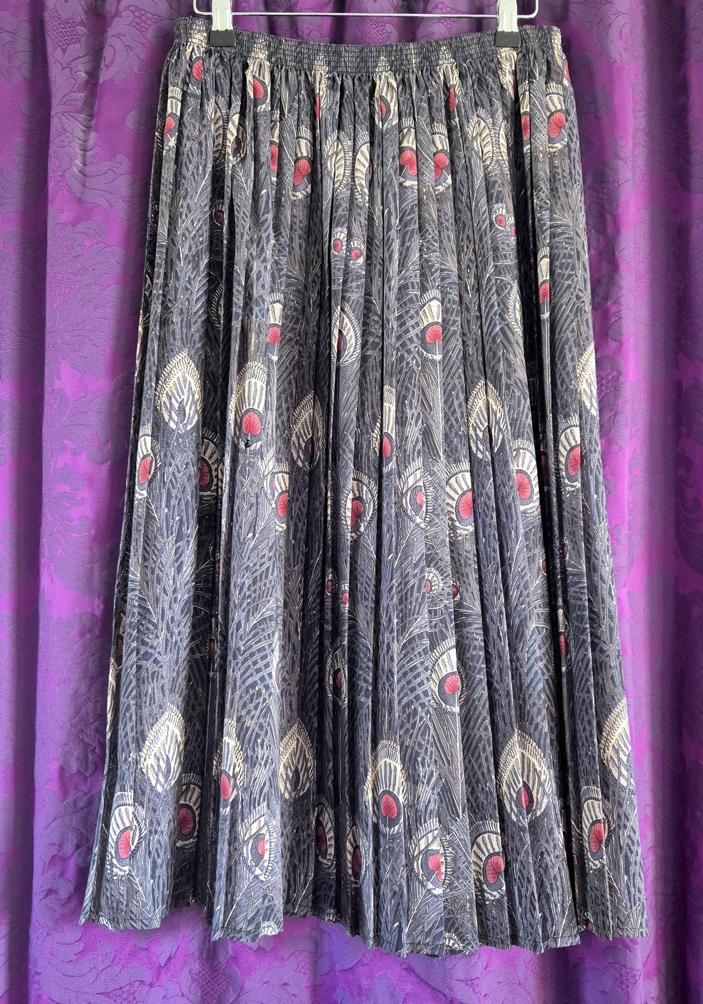 Liberty of London Hera Peacock Wool Pleated Skirt