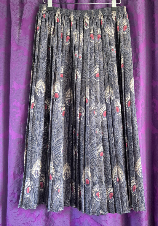Liberty of London Hera Peacock Wool Pleated Skirt