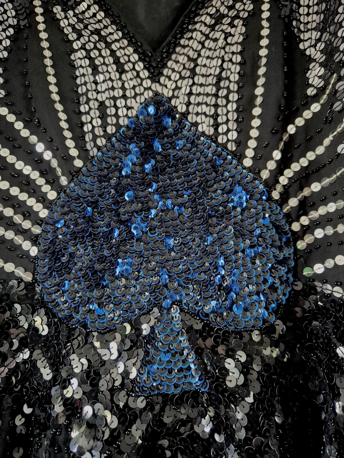 Vintage 1980s Sequin Spade Butterfly Top