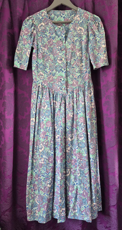 Vintage 1980s Cotton Floral Dress