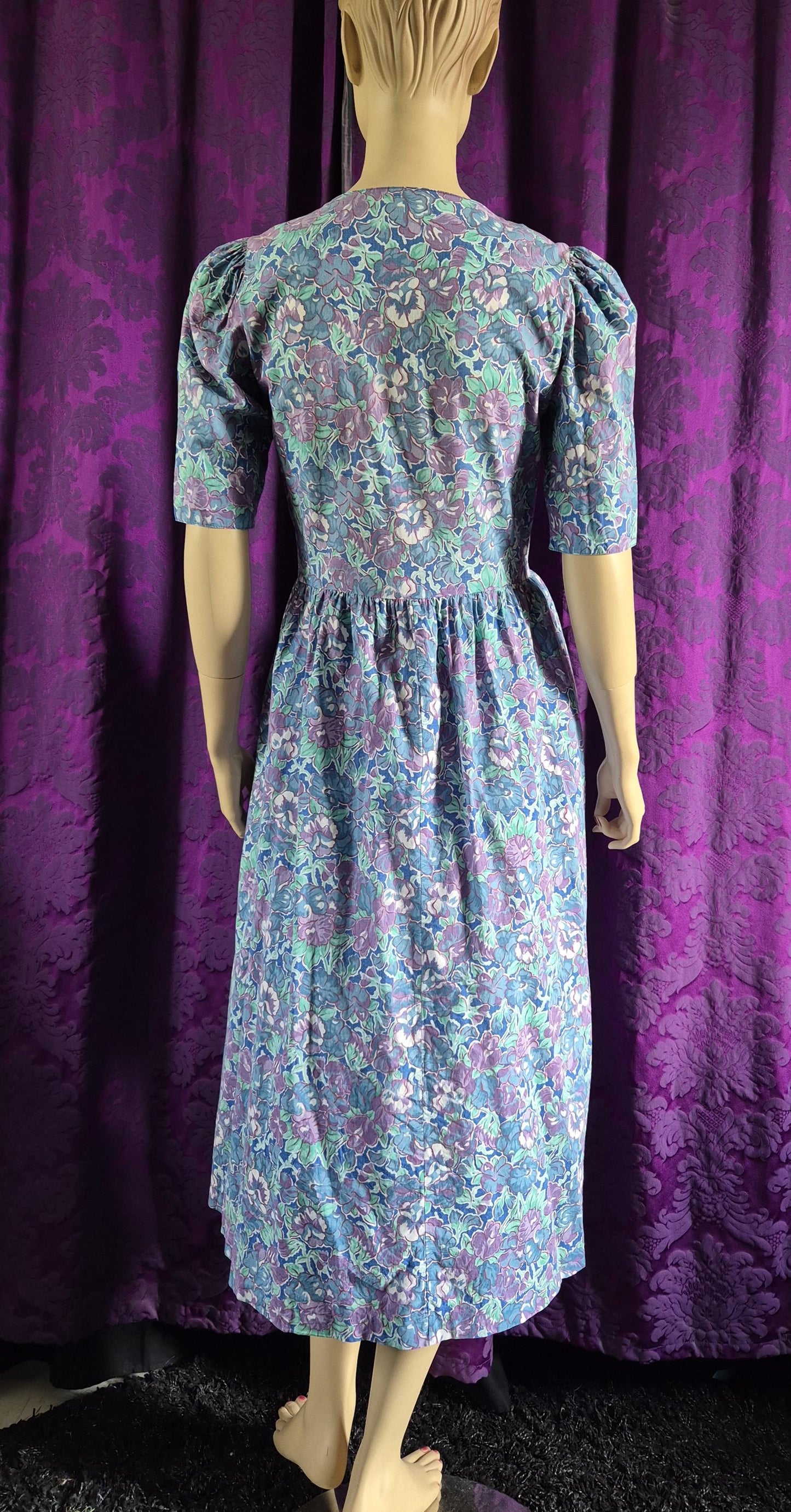 Vintage 1980s Cotton Floral Dress