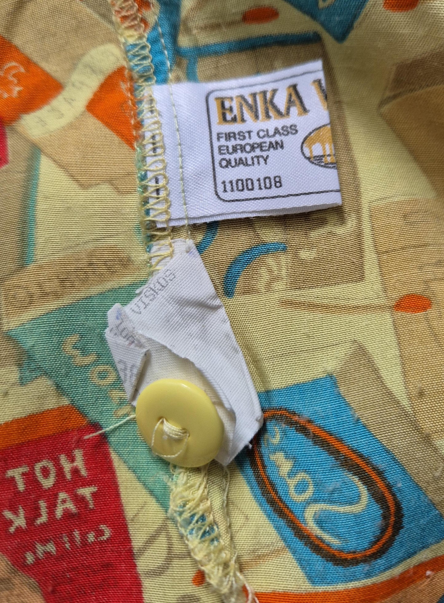 Vintage Betty Barclay Retro Matchbooks Print Cropped Blouse