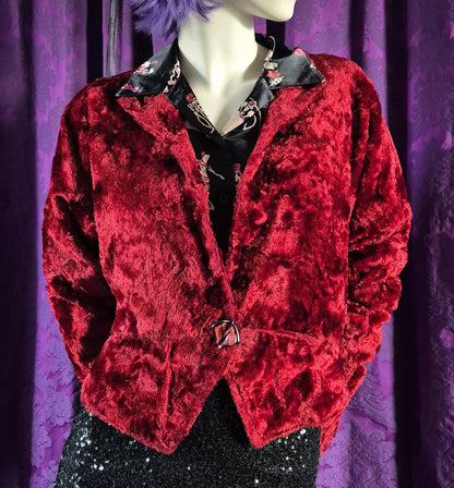 Vintage 1960s Red Plush Velvet Jacket