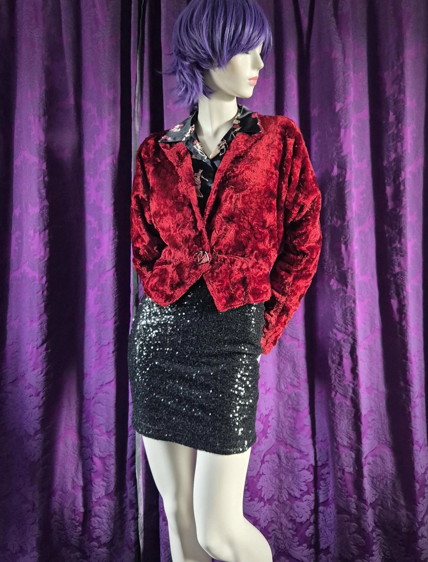 Vintage 1960s Red Plush Velvet Jacket