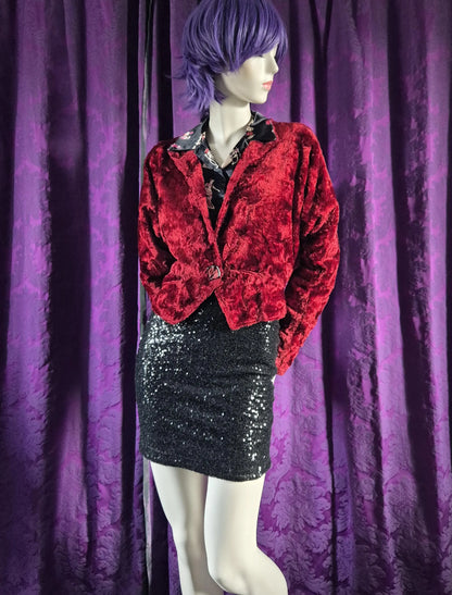 Vintage 1960s Red Plush Velvet Jacket