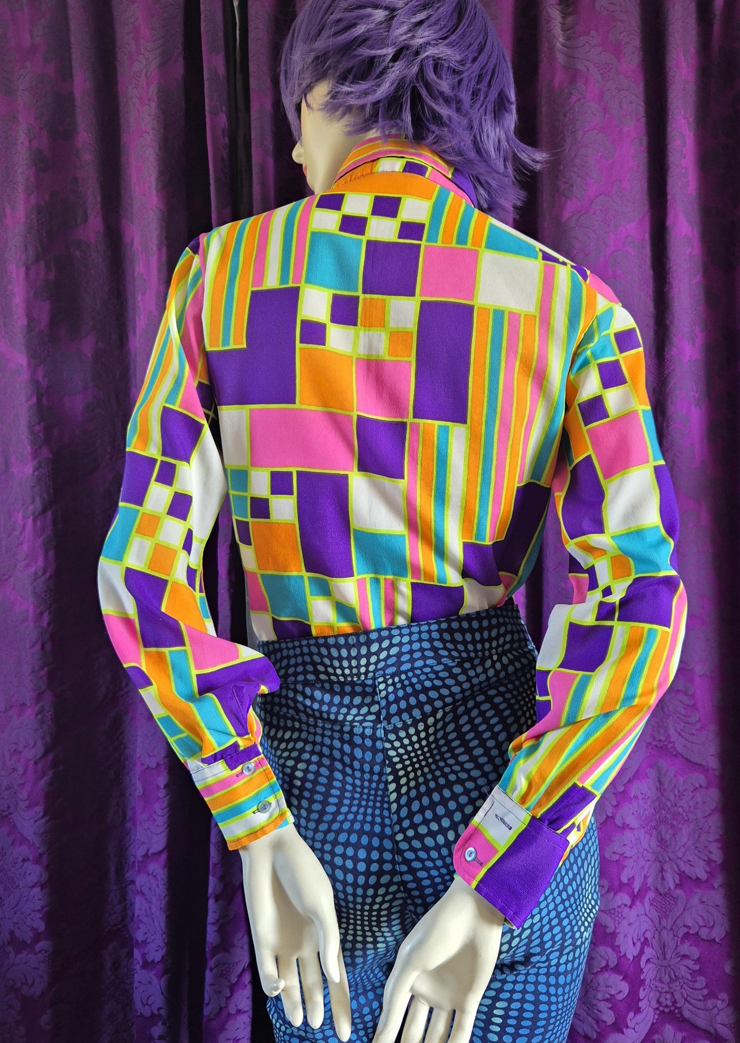 Vintage 1970s Psychedelic Geometric Print Shirt