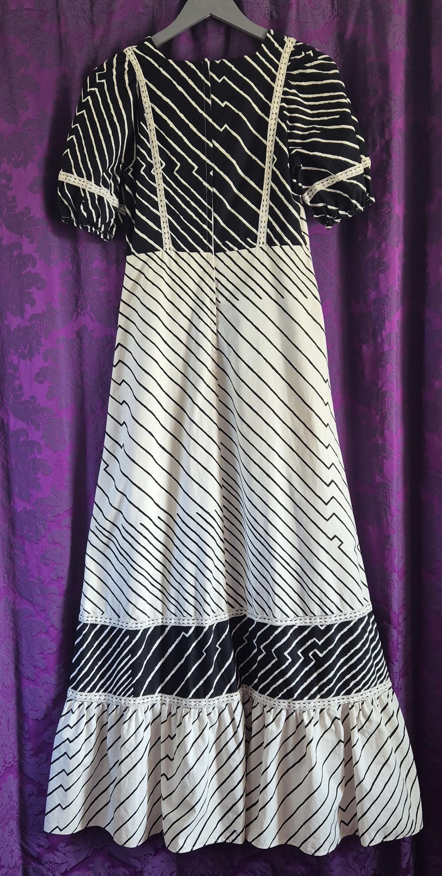 Vintage 1970s Kaisu Heikkilä Oy Cotton Stripe Maxi Dress