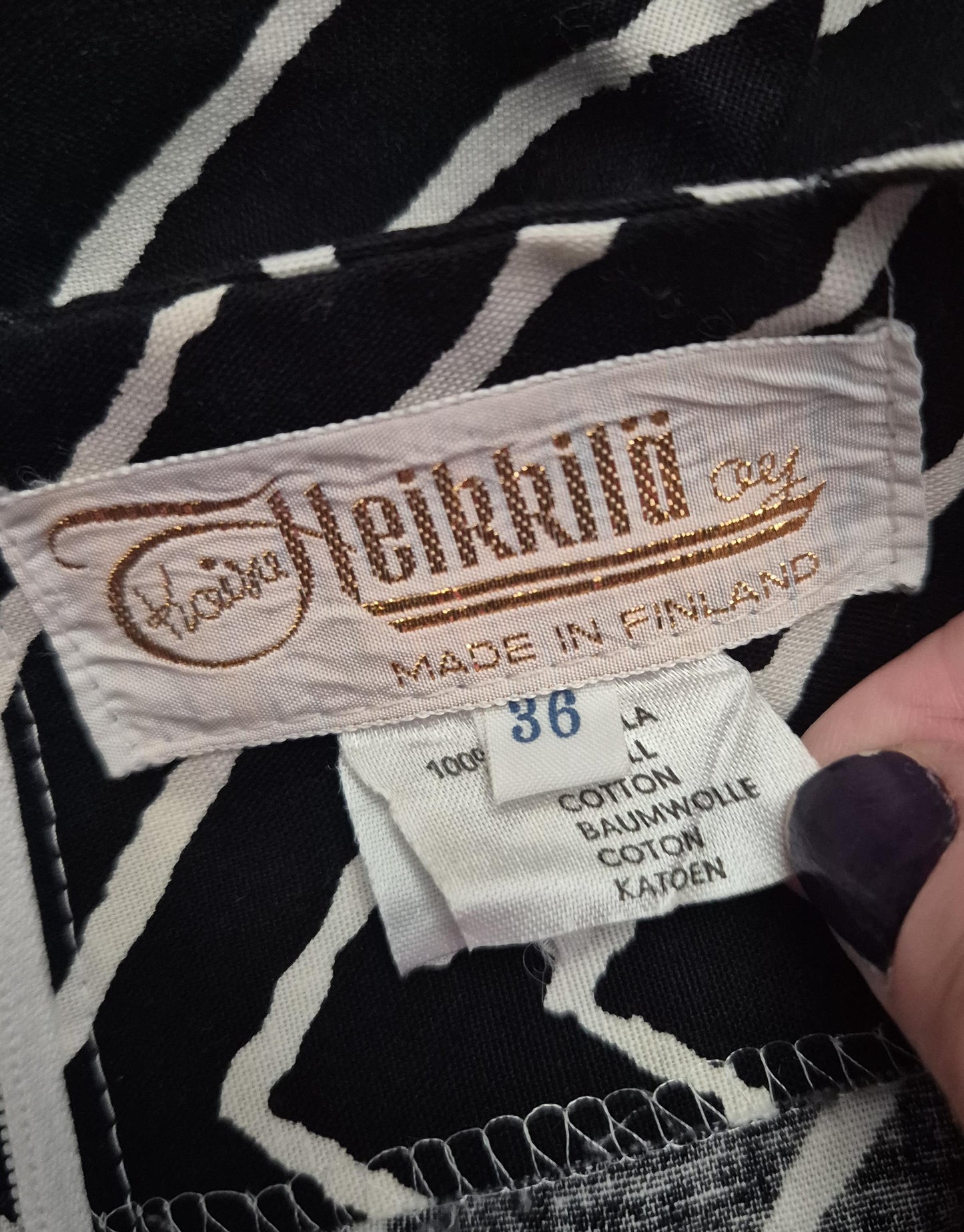 Vintage 1970s Kaisu Heikkilä Oy Cotton Stripe Maxi Dress