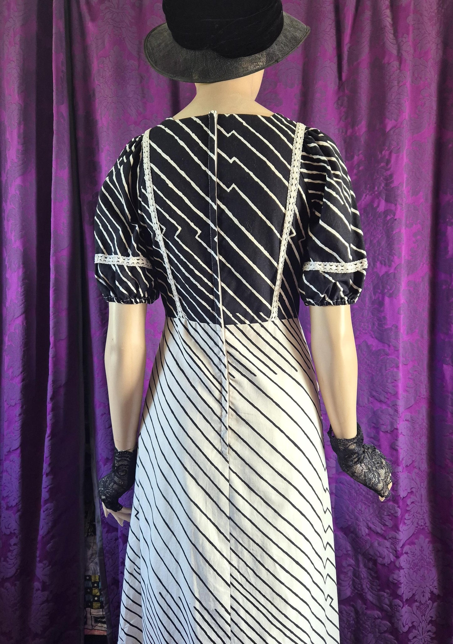 Vintage 1970s Kaisu Heikkilä Oy Cotton Stripe Maxi Dress