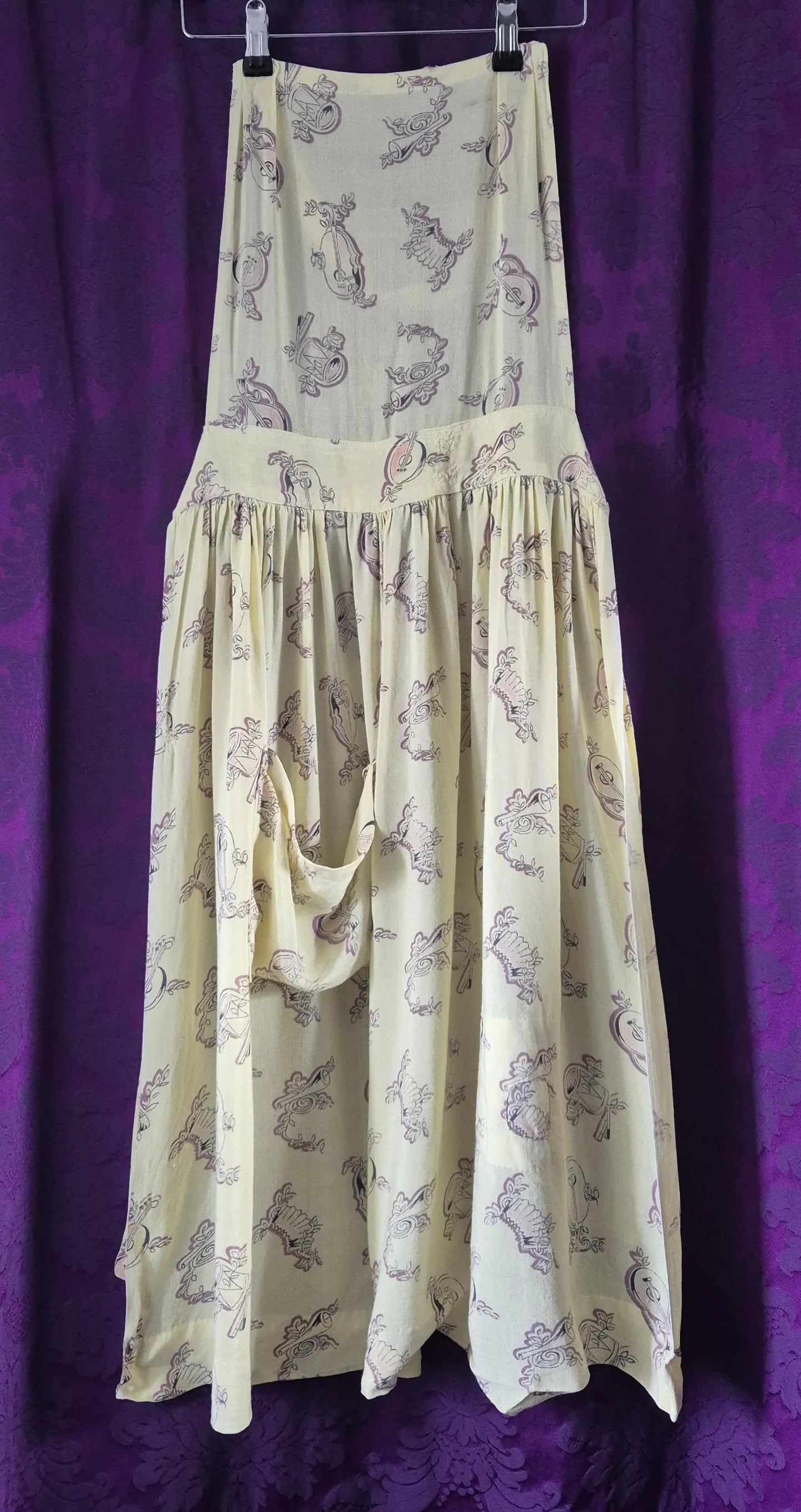 Make Do And Mend Full Apron with Musical Instruments Print