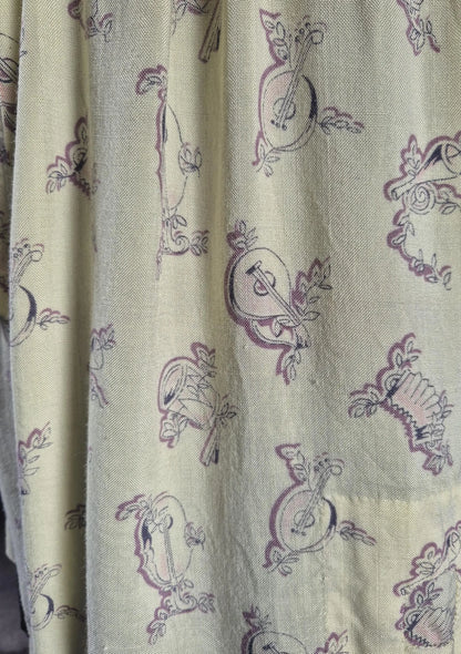 Make Do And Mend Full Apron with Musical Instruments Print