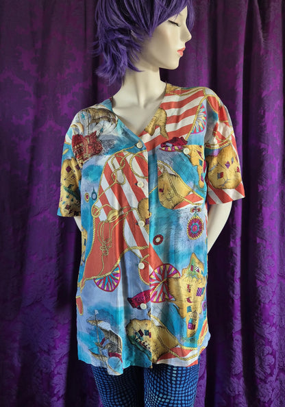 Silk Nautical Print Blouse by Betty Barclay