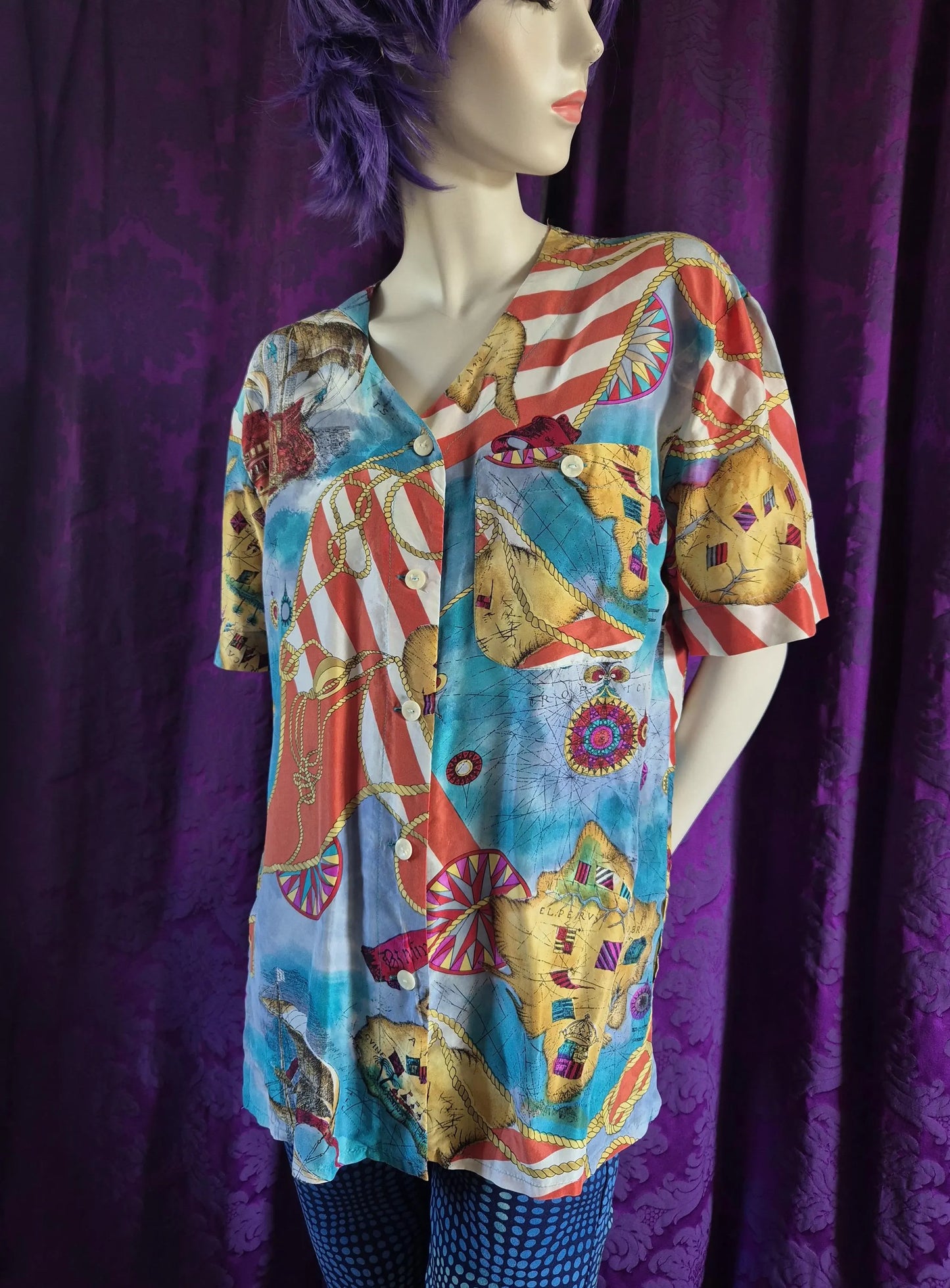 Silk Nautical Print Blouse by Betty Barclay