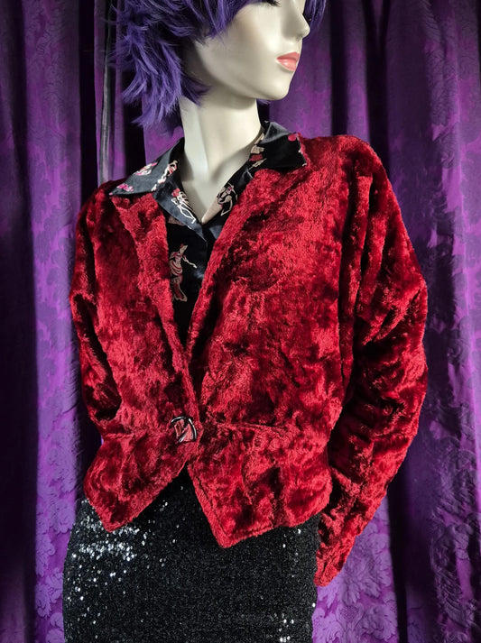 Vintage 1960s Red Plush Velvet Jacket