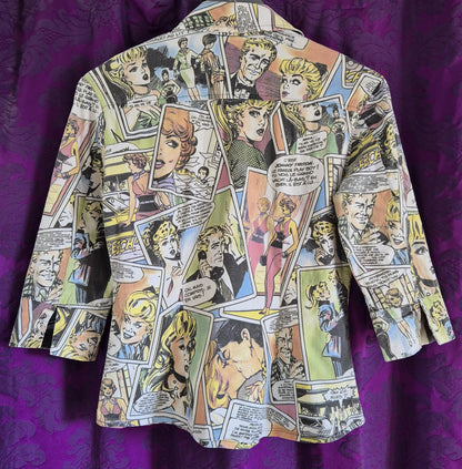 Vintage Y2K Comic Strip Print Shirt