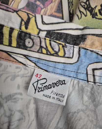 Vintage Y2K Comic Strip Print Shirt