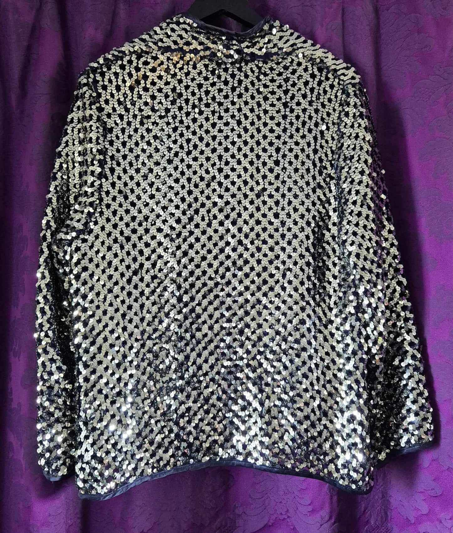 Vintage Silver Sequin Knit Jacket