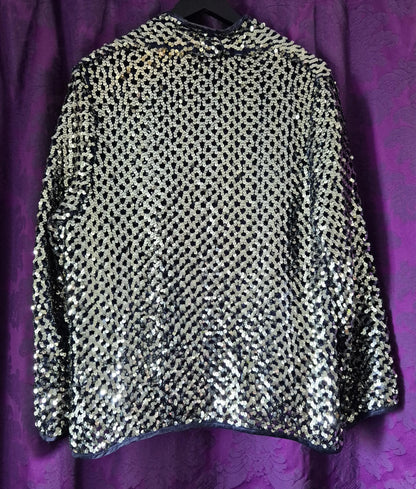 Vintage Silver Sequin Knit Jacket