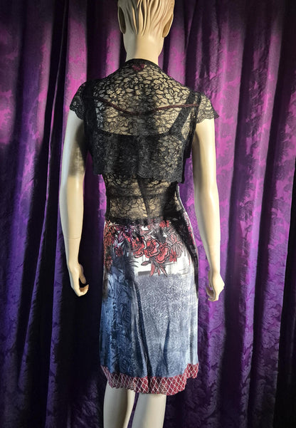 Save The Queen Floral and Geometric Print Dress & Lace Bolero