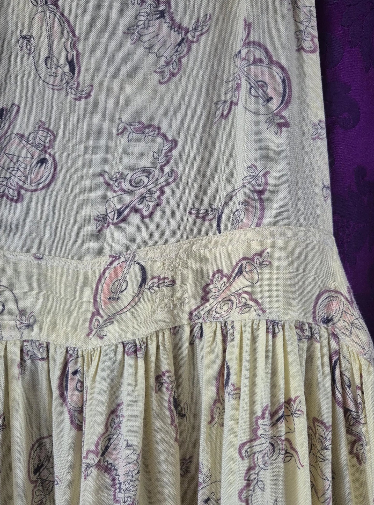 Make Do And Mend Full Apron with Musical Instruments Print