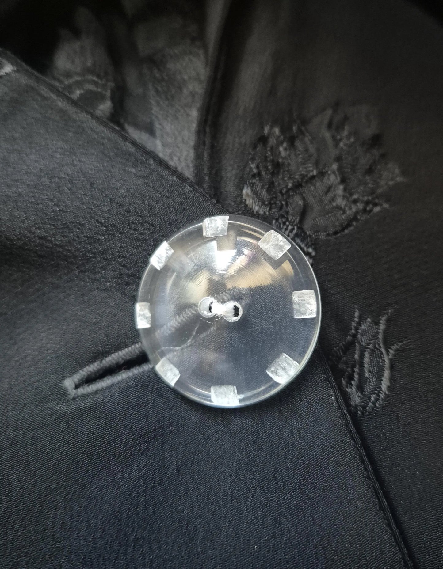 Vintage 1970s Chrisallis London jacquard blouse with statement lucite buttons