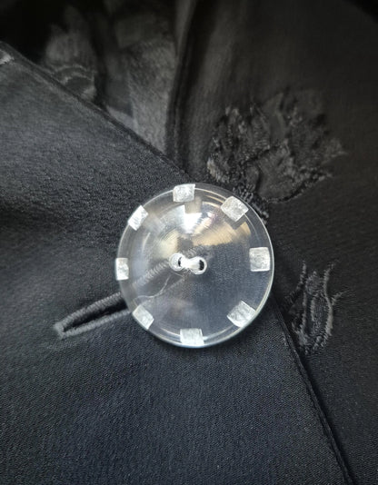 Vintage 1970s Chrisallis London jacquard blouse with statement lucite buttons