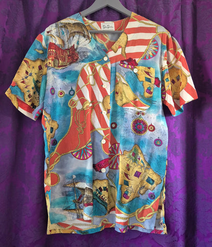 Silk Nautical Print Blouse by Betty Barclay