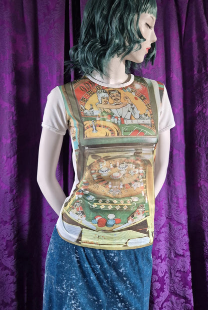 Vintage 1970s Photo Print Pinball T-Shirt by Cedar Knolls