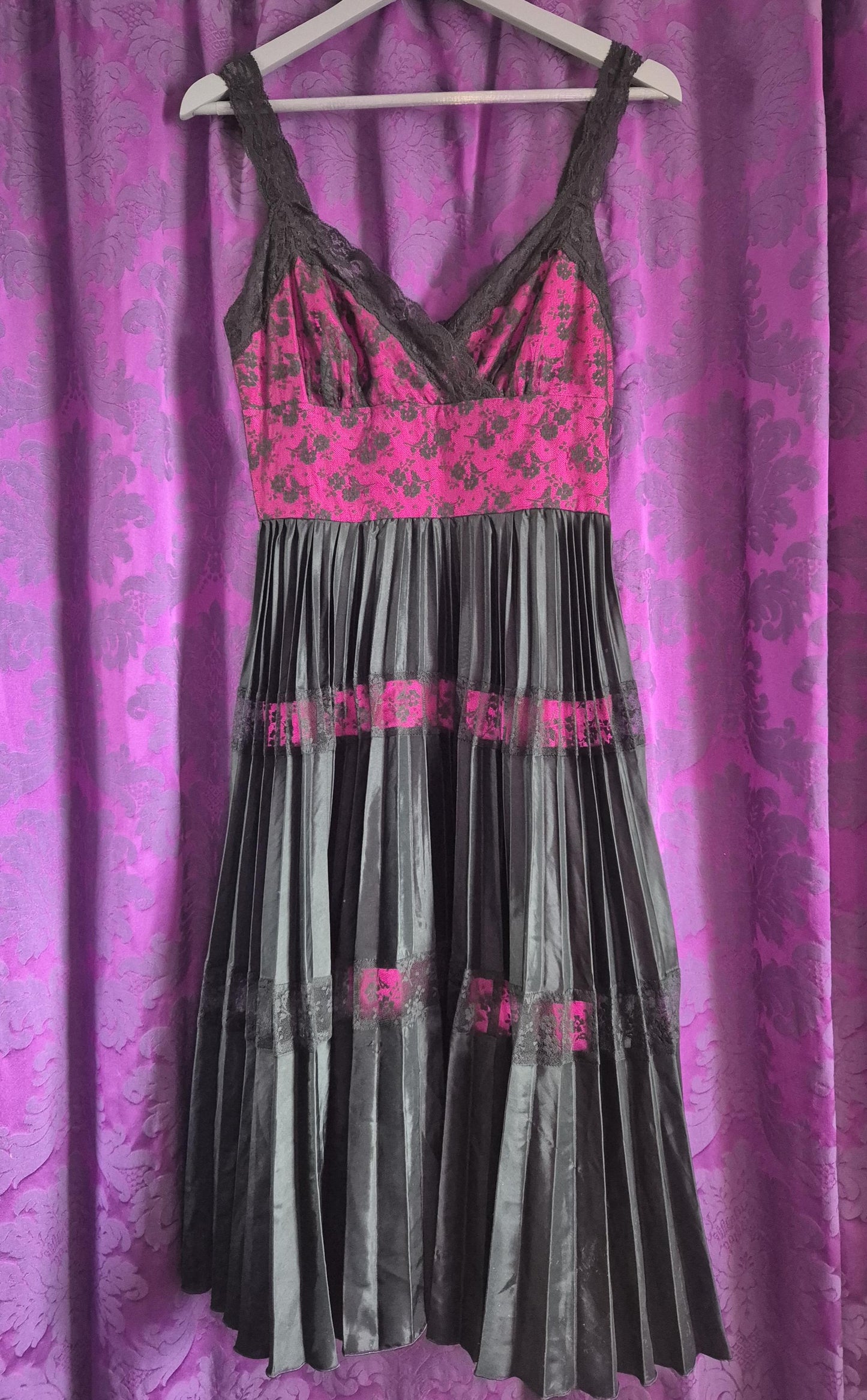 Betsey Johnson Y2K Satin & Lace Gothic Prom Dress