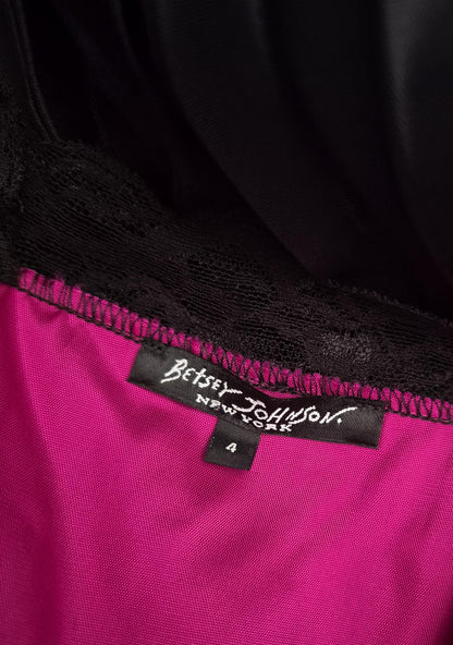 Betsey Johnson Y2K Satin & Lace Gothic Prom Dress