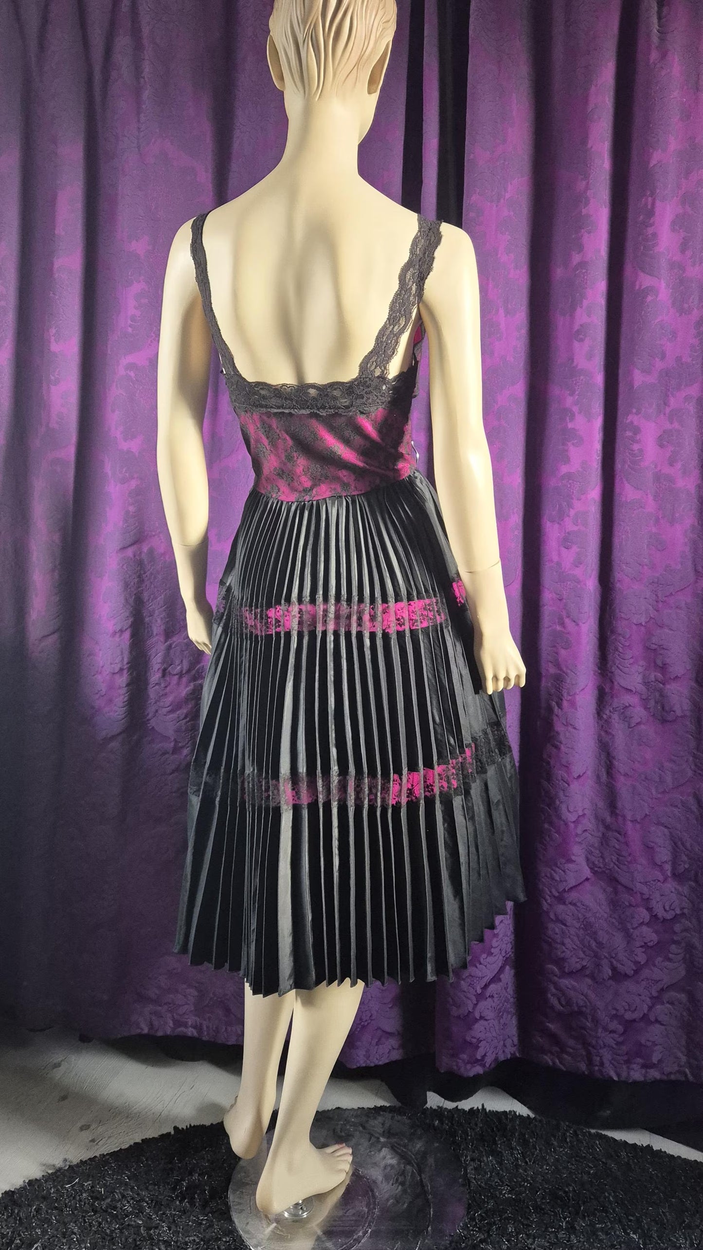 Betsey Johnson Y2K Satin & Lace Gothic Prom Dress