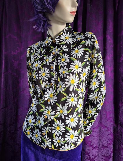 Vintage 1970s Daisy Print Blouse