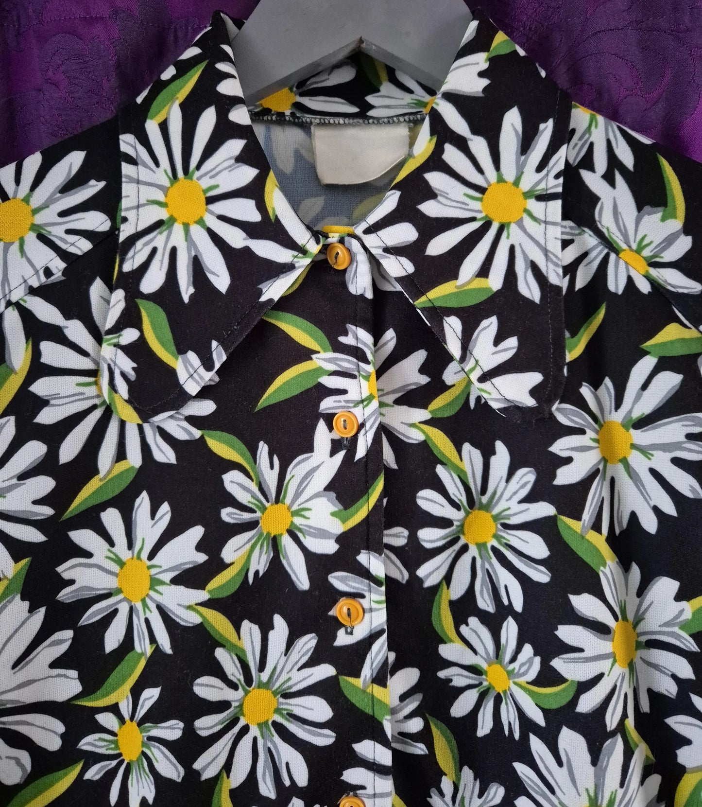 Vintage 1970s Daisy Print Blouse