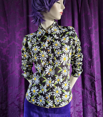Vintage 1970s Daisy Print Blouse