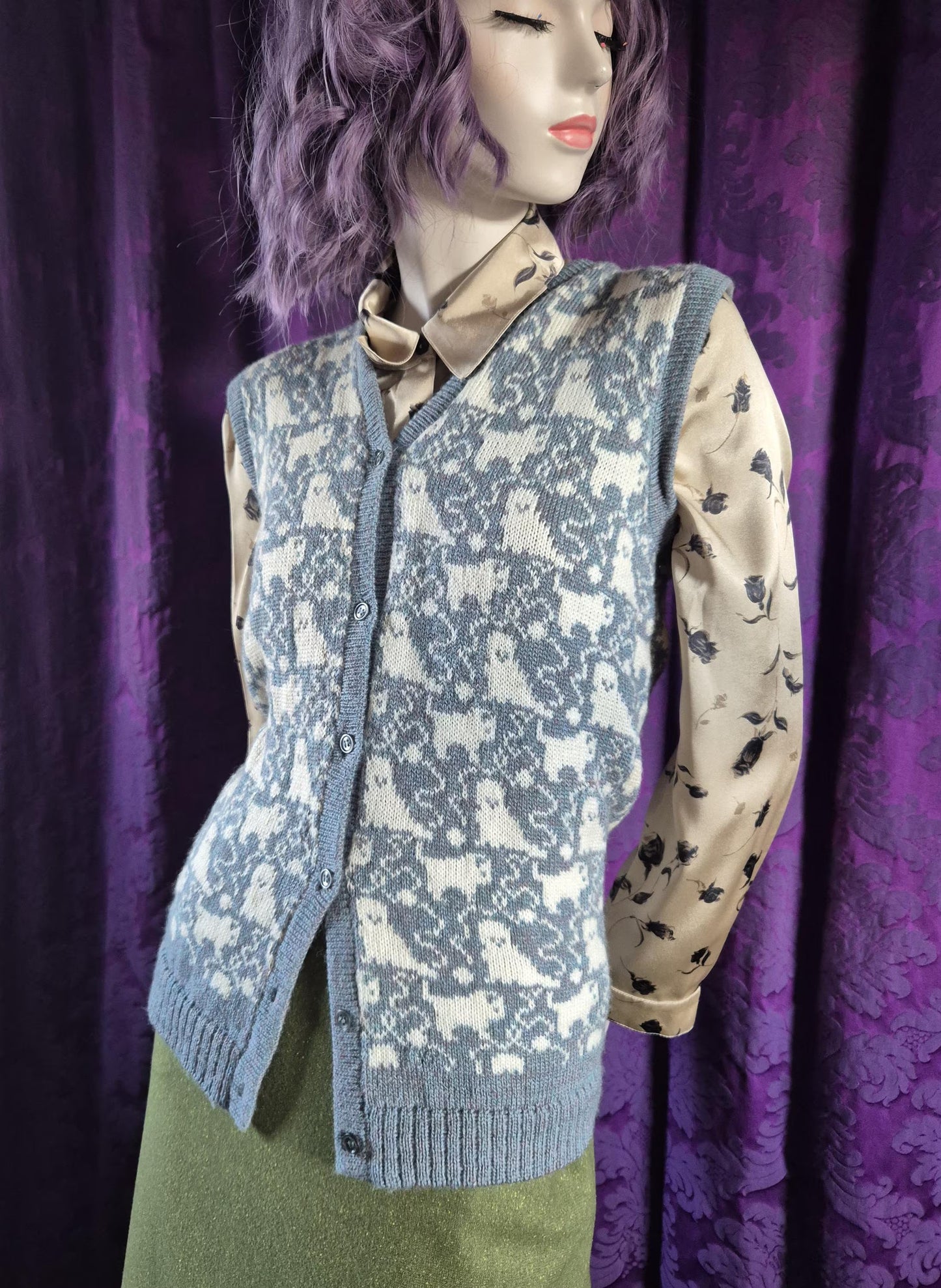 Vintage Kittens & Yarn Fair Isle Knit Gilet