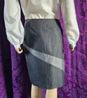 EXTÉ Collezione Grey Pinstripe Diagonal Inset Skirt