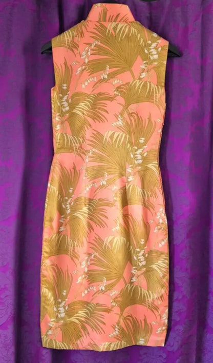 Vintage Silk Tropical Floral Cheongsam Qipao Dress