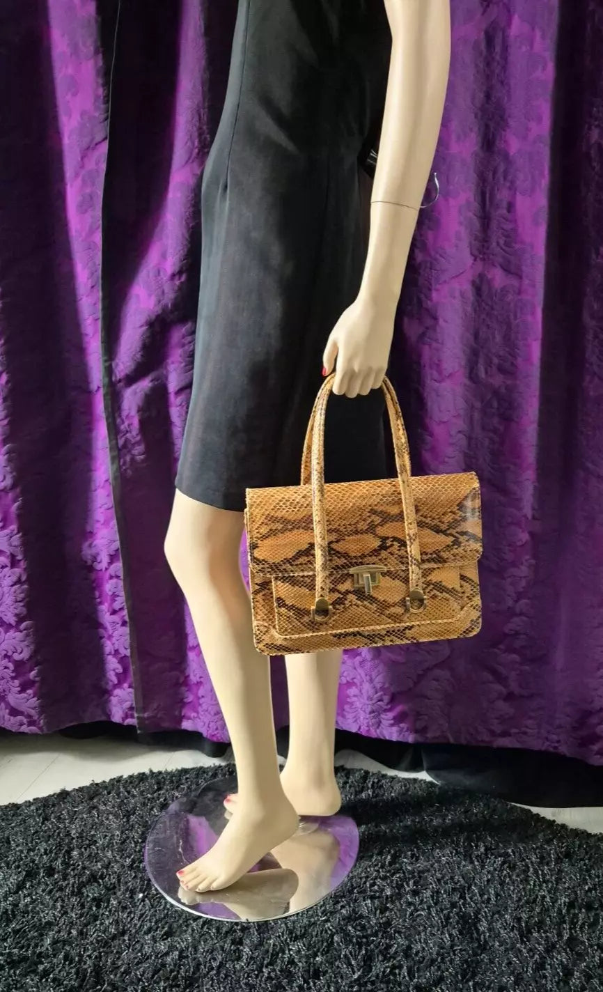 Vintage 1970s Snakeskin Satchell Handbag