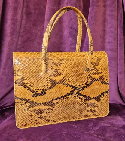 Vintage 1970s Snakeskin Satchell Handbag