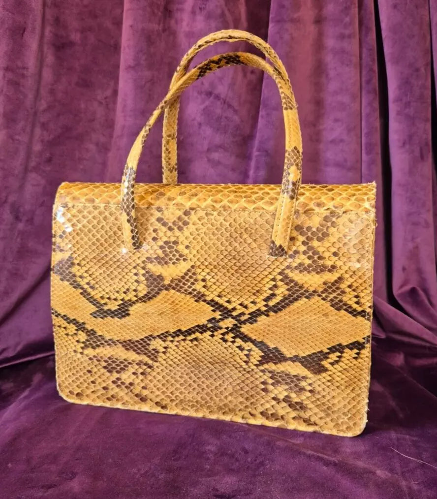 Vintage 1970s Snakeskin Satchell Handbag