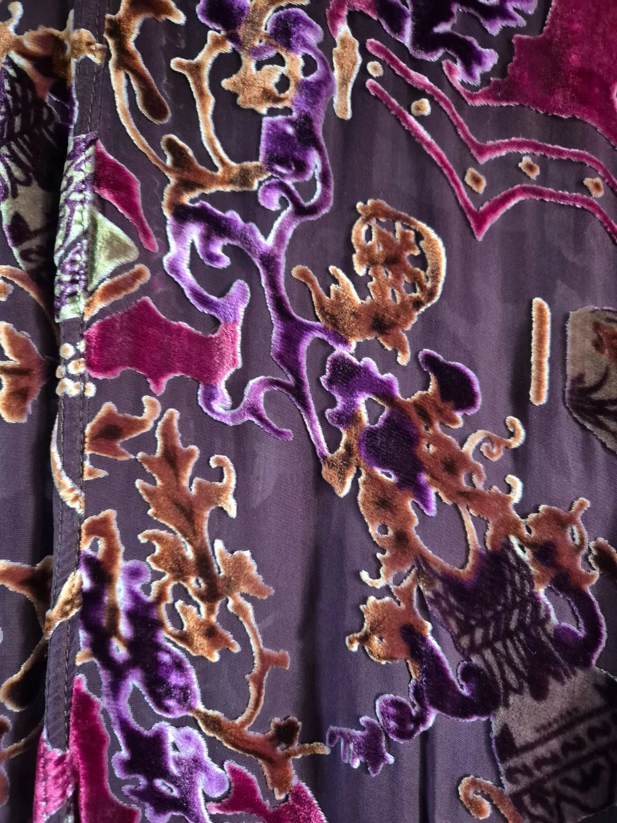 URU Kristine St Rrik Silk Velvet Devorré Tunic Blouse