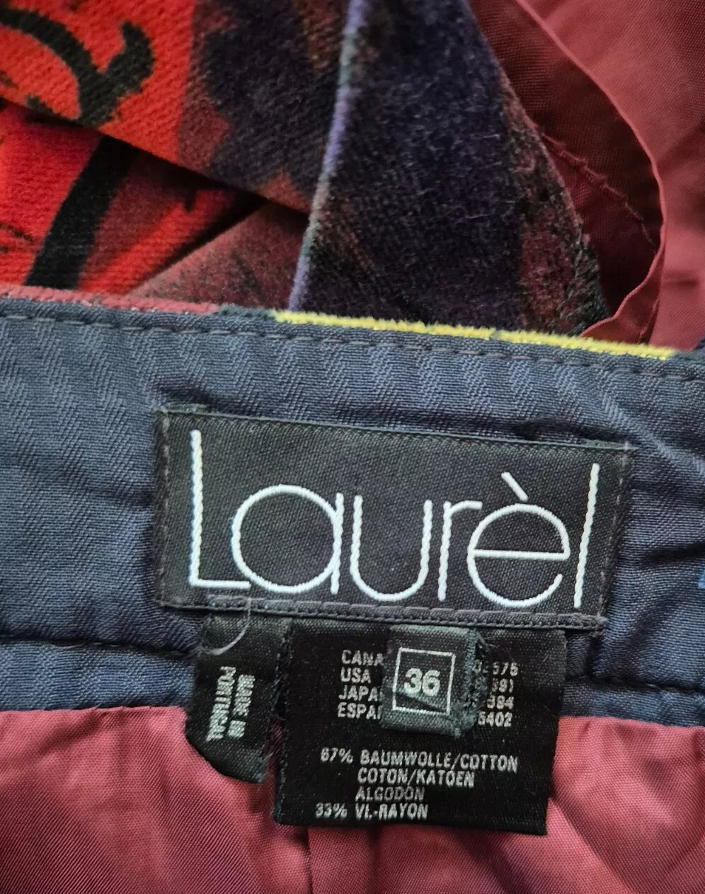 Vintage 1990s LAUREL Velvet Venetian Print Skirt
