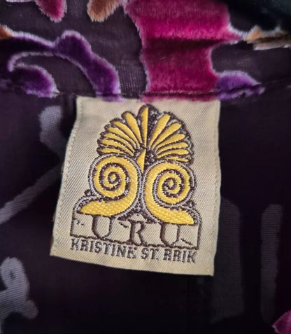 URU Kristine St Rrik Silk Velvet Devorré Tunic Blouse